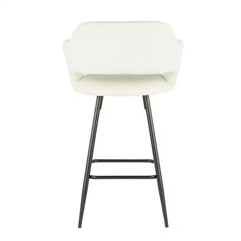 Set of 2 Margarite Contemporary Counter Height Barstool Faux Leather - LumiSource