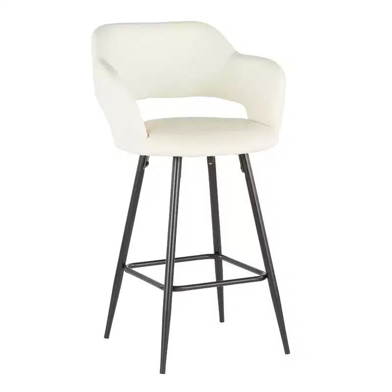 Set of 2 Margarite Contemporary Counter Height Barstool Faux Leather - LumiSource