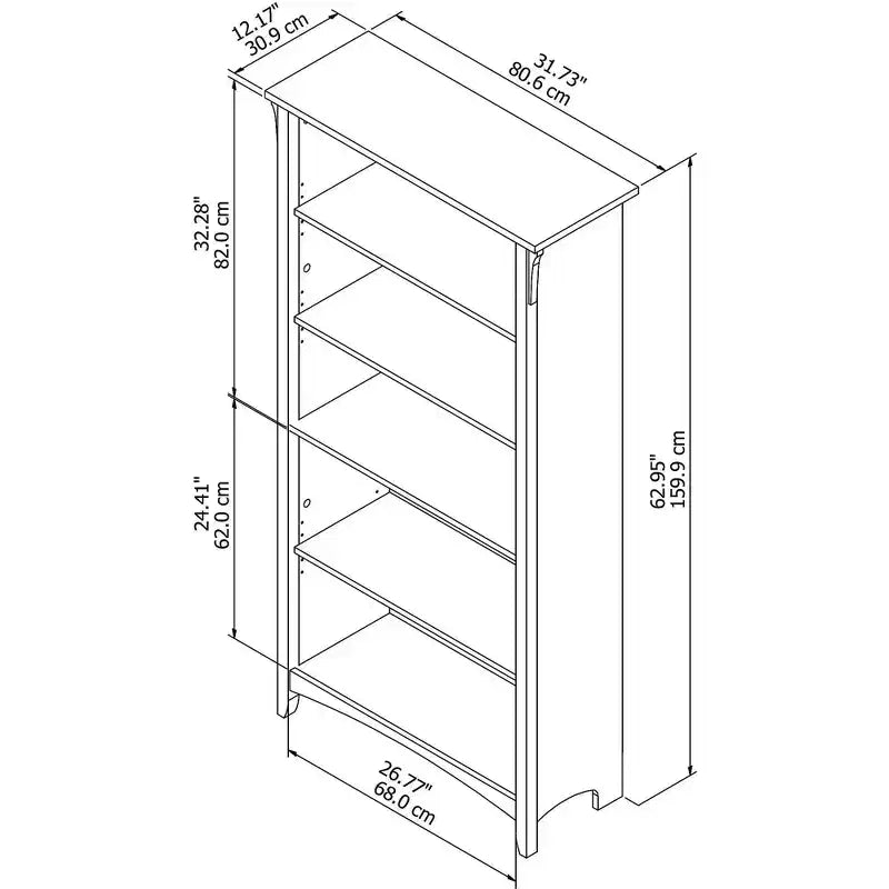 Salinas 5 Shelf Bookcase - Bush Furniture