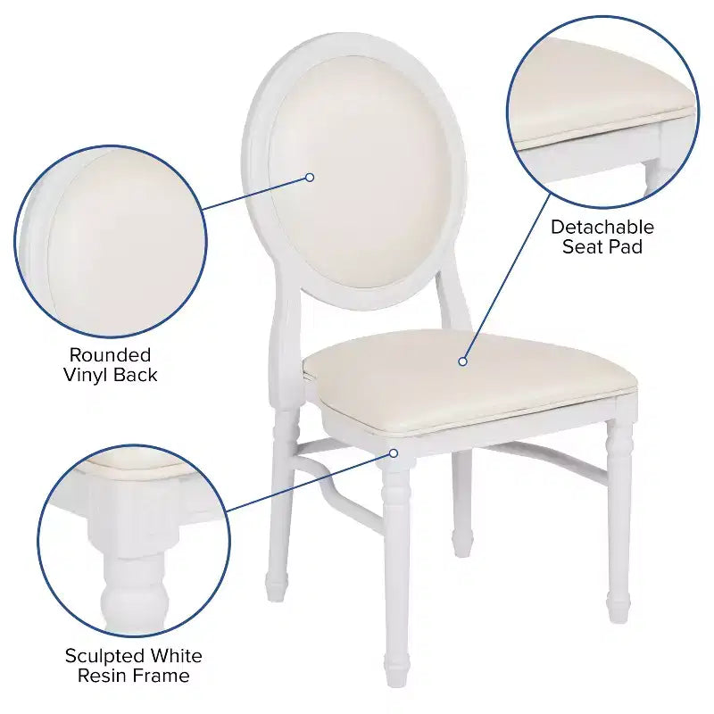 Flash Furniture HERCULES Series 900 lb. Capacity King Louis Dining Side Chair
