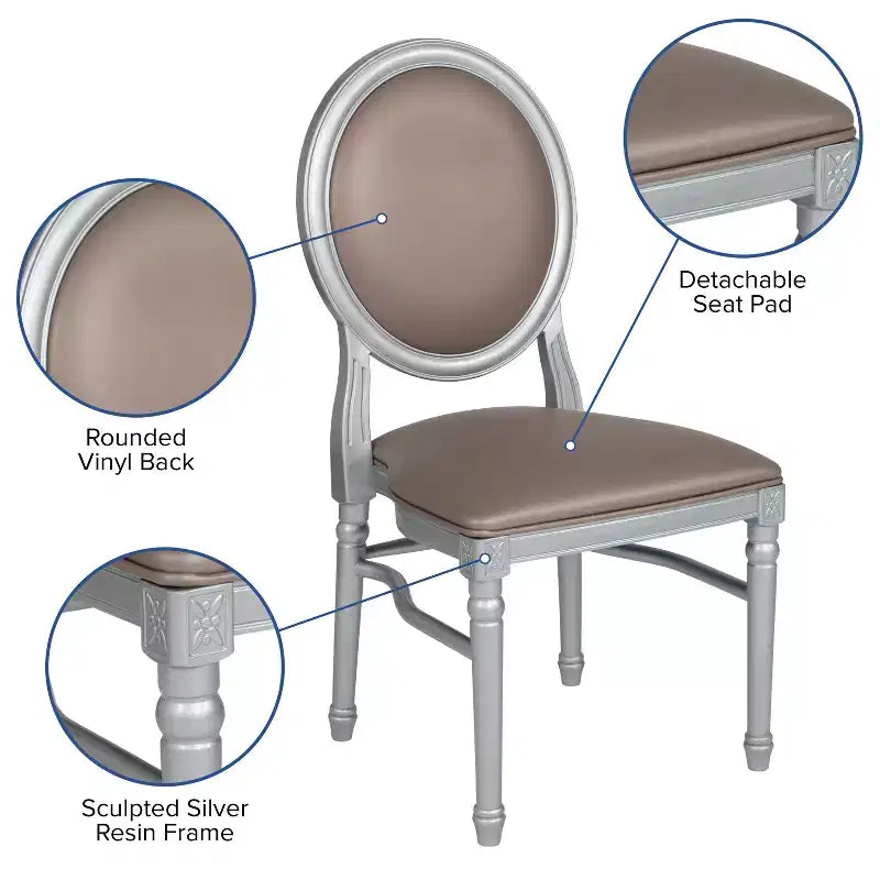 Flash Furniture HERCULES Series 900 lb. Capacity King Louis Dining Side Chair