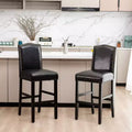 Set of 2 Upholstered PU Barstools with Studded Decor - Glitzhome