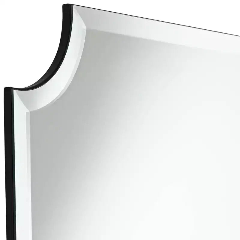 Noble Park Brix Rectangular Cut Corners Vanity Wall Mirror Beveled Edge Frameless 24 Wide for Bathroom Bedroom Living Room Home Office Entryway House