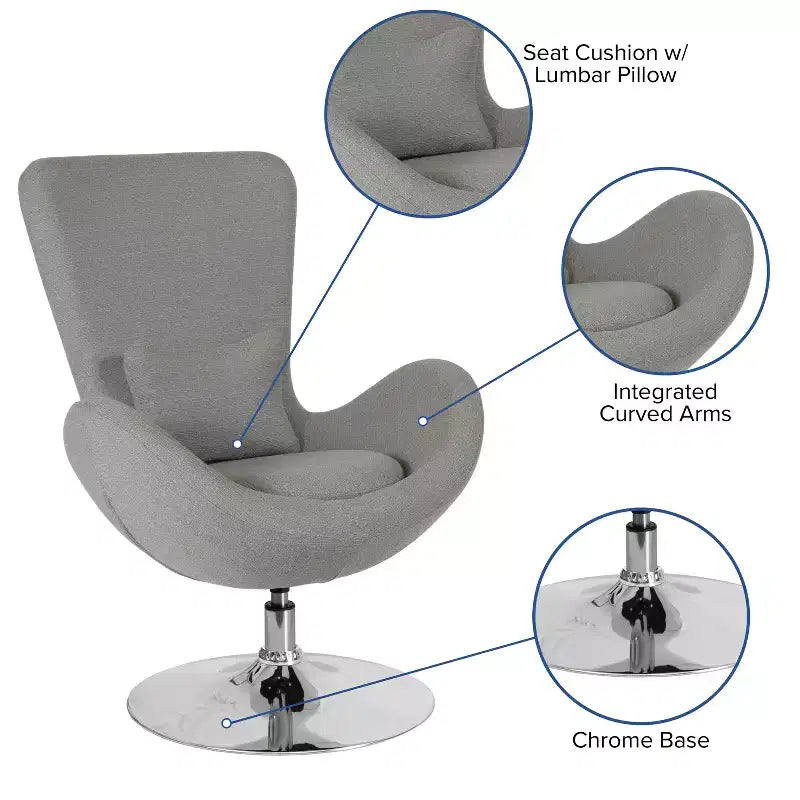 Flash Furniture Egg Series Side Reception Chair with Bowed Seat