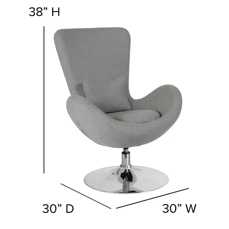 Flash Furniture Egg Series Side Reception Chair with Bowed Seat