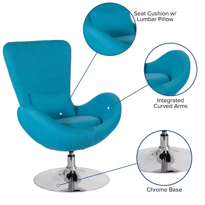 Flash Furniture Egg Series Side Reception Chair with Bowed Seat