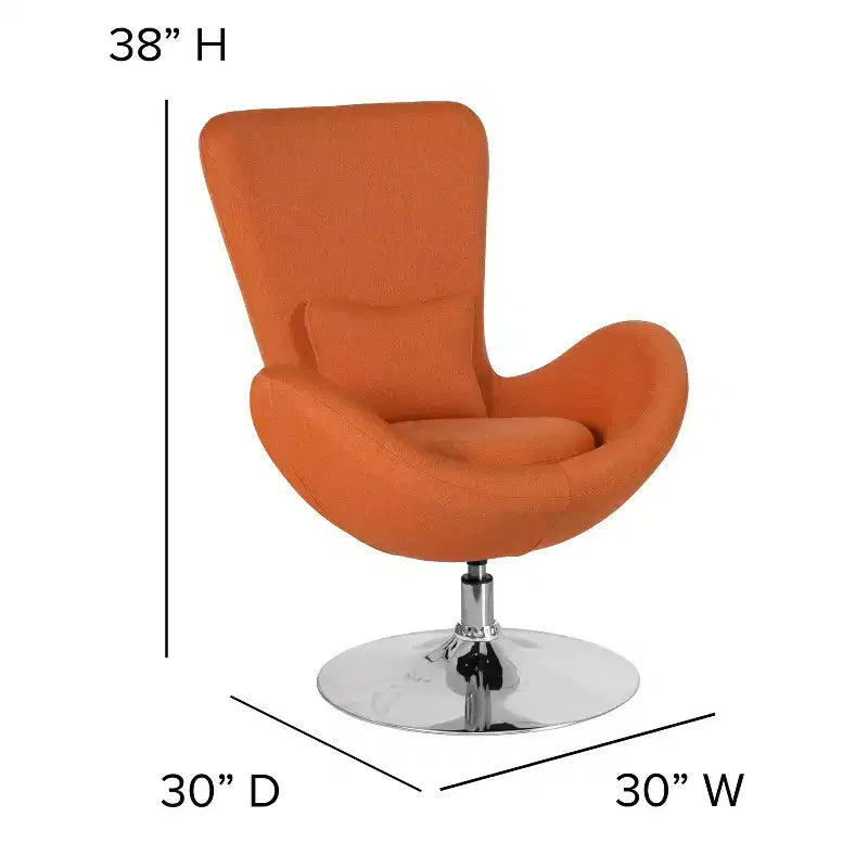 Flash Furniture Egg Series Side Reception Chair with Bowed Seat