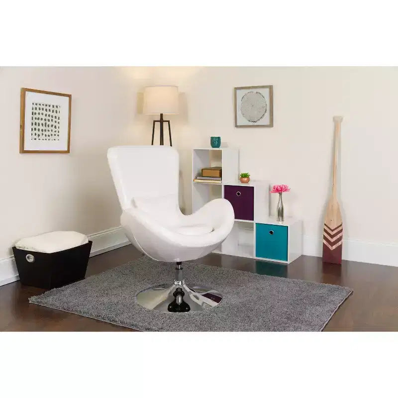 Flash Furniture Egg Series Side Reception Chair with Bowed Seat