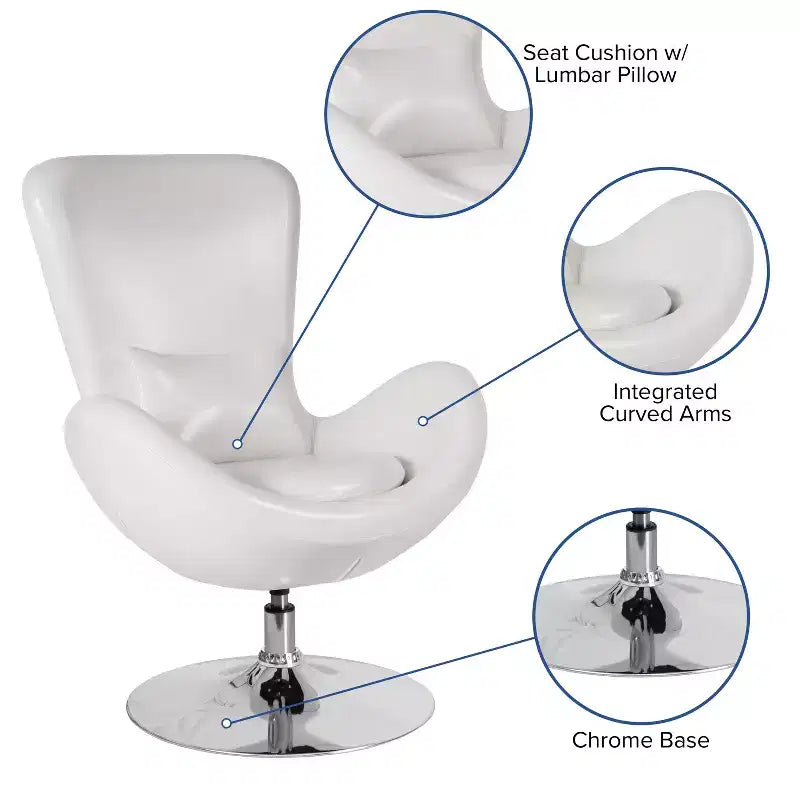 Flash Furniture Egg Series Side Reception Chair with Bowed Seat