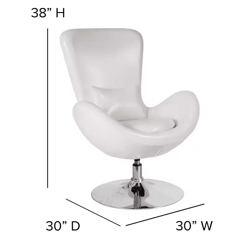 Flash Furniture Egg Series Side Reception Chair with Bowed Seat